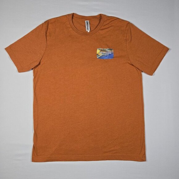 Ripped Rags Thunder Bay Marina T-Shirt XL Orange Graphic Tee Nautical Streetwear - Picture 5 of 13